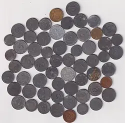 LARGE COLLECTION OF THIRD REICH WORLD WAR 2 GERMAN COINS AUCTION STARTS AT £1