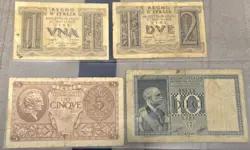 1939 FASCIST ITALY 1-10 LIRE ITALIAN BANKNOTES EUROPE WW2 MONEY PAPER CURRENCY 