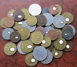 GERMANY WW2 NAZI SWASTIKA 1,5,10 PFENNIG 50 COINS