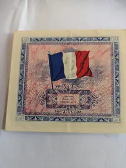 5 CINQ FRANCS, 5 FRANCS 1944, FRANCE WW2 MILITARY BANKNOTE HIGH GRADE 