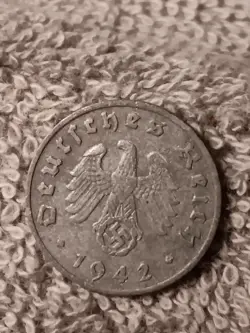 1942 WW2 REICHSPFENNIG~
