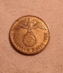 GERMANY  1937 A  10  REICHSPFENNIG  3RD REICH WW2 