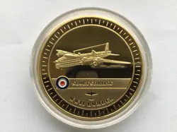 RAF COMMEMORATIVE GOLD PLATED PROOF COIN WW2 BOMBER SHORT STIRLING