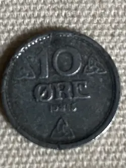 NORWAY 10 ORE COIN | HAAKON VII WW2 GERMAN OCCUPATION  1945