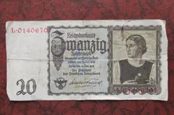1939 WW2 20 REICHSMARK NAZI GERMANY CURRENCY GERMAN BANKNOTE