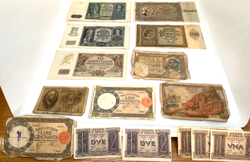 WW2 BANKNOTES POLAND CROATIA FRANCE ITALY