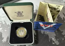 2005 UNITED KINGDOM PROOF SILVER £2 TWO POUND COIN END OF WW2