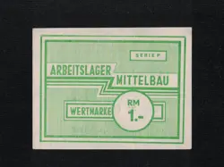 WW2 GERMANY 1943 KZ DORA-MITTELBAU 1 RM MARK AU-UNC !! GHETTO CONCENTRATION CAMP