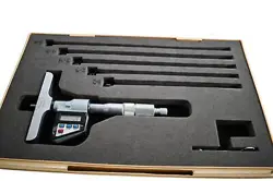 PARTS MITUTOYO 329-711 DIGITAL DEPTH MICROMETER WITH 5 RODS