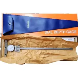 MITUTOYO 0 TO 12 INCH RANGE, STAINLESS STEEL, WHITE DIAL DEPTH GAGE 0.001 IN...