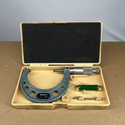 VINTAGE MITUTOYO MECHANICAL 103-217 OUTSIDE MICROMETER WITH RATCHET STOP