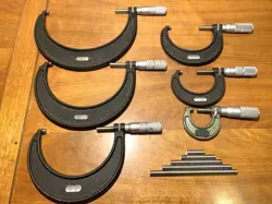CENTRAL TOOL CO. MICROMETER 5 PIECE SET AND ONE MITUTOYO. 6 MICROMETER SET