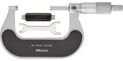 MITUTOYO 102-301 OUTSIDE MICROMETER, HEAT INSULATED FRAME, RATCHET STOP, 0-25MM