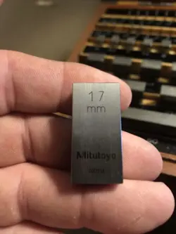 17MM MITUTOYO STEEL RECTANGULAR GAUGE GAGE BLOCK PRECISION MEASURING MACHINIST