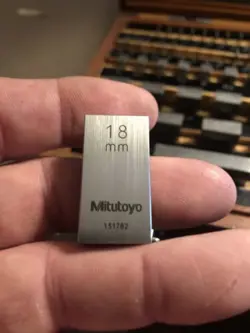 18MM MITUTOYO STEEL RECTANGULAR GAUGE GAGE BLOCK PRECISION MEASURING MACHINIST
