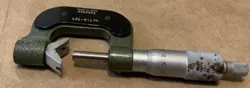 MITUTOYO NO. 114-121 V MICROMETER 0-1” CARBIDE 5-25MM MACHINIST TOOLS JAPAN