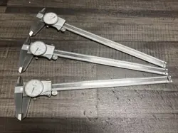LOT OF 3 MITUTOYO 505-677 DIAL CALIPER, 0-12
