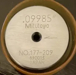 177-209 MITUTOYO SETTING RING GAGE  .100