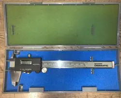 MITUTOYO 6” DIGIMATIC DIGITAL CALIPER W/ HARD CASE WORKS FREELY INCH & METRIC
