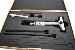 MITUTOYO 129-127 SERIES 129 MECHANICAL DEPTH MICROMETER WITH FOUR INTERCHANGEABL