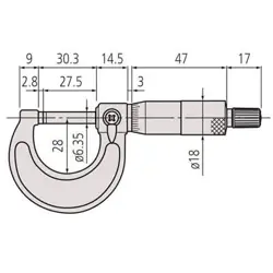 MITUTOYO OUTER MICROMETER M110-25