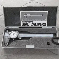 CLEAN VINTAGE MACHINIST MITUTOYO 505-626-50 DIAL CALIPER TOOL W/  CASE JAPAN