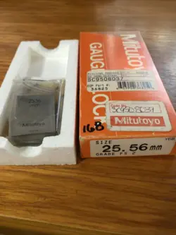 NEW MITUTOYO 25.56MM STEEL GAUGE BLOCK,    GRADE FS 2