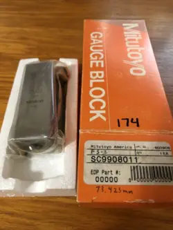 NEW MITUTOYO 73.423MM STEEL GAUGE BLOCK,    GRADE FS 2