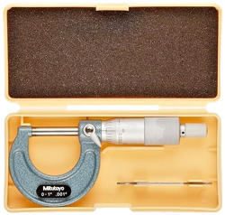 MITUTOYO 103-177 OUTSIDE MICROMETER, BAKED-ENAMEL FINISH, RATCHET STOP, 0-1