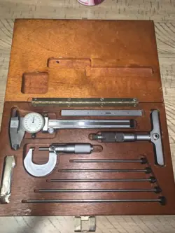 MITUTOYO MACHINIST MEASURING SET MICROMETER & CALIPER OUTSIDE, DEPTH MICROMETER