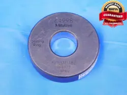 MITUTOYO .64998 MASTER PLAIN BORE RING GAGE .6563 -.0063 21/32 16.509 MM CHECK