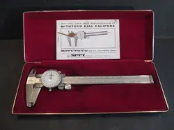 MITUTOYO 505-626 DIAL CALIPERS ORIGINAL CASE VINTAGE 505 626 .001