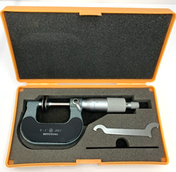 MITUTOYO NO. 123-125A 0-1 INCH DISC FLANGE MICROMETER - EXCELLENT CONDITION
