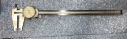 VG USED 12” MITUTOYO NO. 505-628 DIAL CALIPERS NO CASE SMOOTH ACTION READS .001”