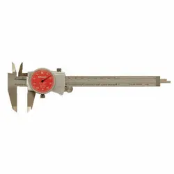 MITUTOYO 505-742-54J DIAL CALIPER,6 IN,RED,0.100 IN/REV 4CGJ4