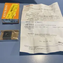 SEALED MITUTOYO GAUGE BLOCK WITH PAPERWORK STEEL ASME 0 614619-531.     9MM