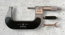MITUTOYO 193-213 DIGITAL MICROMETER 2-3” RATCHET TOOL DIE CASE MECHANICAL USED