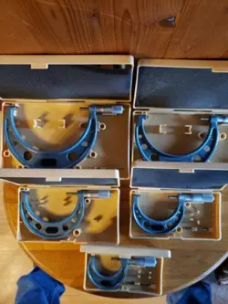 MITUTOYO 1-6 MICROMETERS .0001 READING  WITH WRENCH CALIBRATED EVERY 6 MONTHS