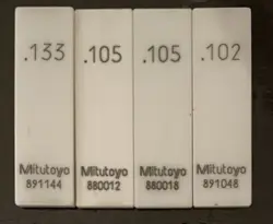 MITUTOYO 4PCS .105 X2 .133 X1 .102X1  CERAMIC GAGE BLOCK EXCELLENT CONDITION