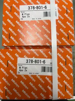 MITUTOYO M PLAN APO 2X/0.055 / 0 F=200 MICROSCOPE OBJECTIVE LENS 378-801-6 2PCS
