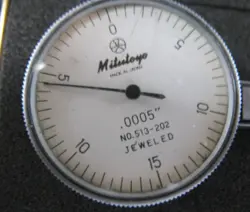 MITUTOYO DIAL .0005 JEWELED TEST INDICATOR SET MODEL 513-202 MADE IN JAPAN