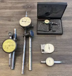 LOT 5 VINTAGE MACHINISTS MACHINING DIAL INDICATOR TOOLS CURTIN HERBERT MITUTOYO