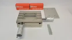 OPTICAL HIGH PRECISION X-Y STAGE NEW UNION HISOMET WITH MITUTOYO MICROMETERS