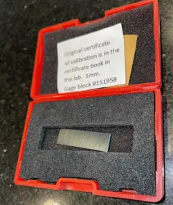 GBS METRIC GAUGE BLOCK SET 1 MM, STEEL GAGE CALIBRATED BLOCK W CASE