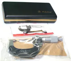 MITUTOYO 142-249 0 TO 25MM 30° POINT 0.01MM MICROMETER W/ CASE NEW