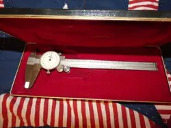 VINTAGE MITUTOYO DIAL CALIPER STAINLESS STEEL 6 INCH 505-626 ORIGINAL HARD CASE