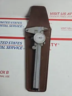 VINTAGE MITUTOYO DIAL CALIPERS STAINLESS 505-629 WITH SOFT CASE