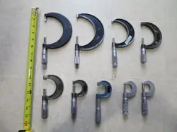 LOT OF 9 MICROMETERS. MITUTOYO 3-4