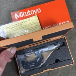 MITUTOYO 0-1 INCH  DISC FLANGE MICROMETER NO 123-125 W/ CASE NEW FACTORY SEALED