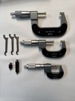 MITUTOYO OUTSIDE MICROMETER SET OF 3 NO.193-211 NO.193-212 & NO.193-213 / NICE